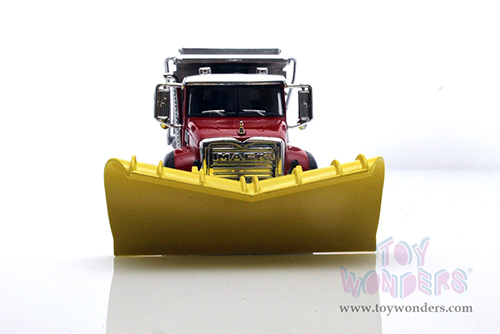 Greenlight - Mack Granite Dump Truck with Snow Plow & Salt Spreader - Arlington Heights, Illinois Public Works (2019, 1/64 scale diecast model car, Red/Silver) 30336/48